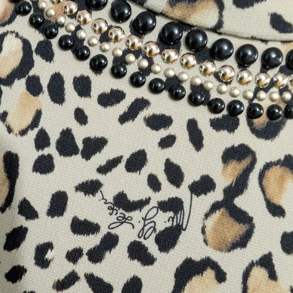 maria grazia severi leopard print Signature dress Size 42 It US 6 - Picture 3 of 11